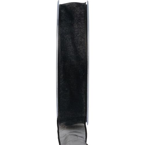 Floristik24 Chiffon ribbon organza ribbon organza black 25mm 20m