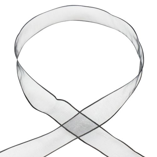 Product Chiffon ribbon organza ribbon organza black 25mm 20m