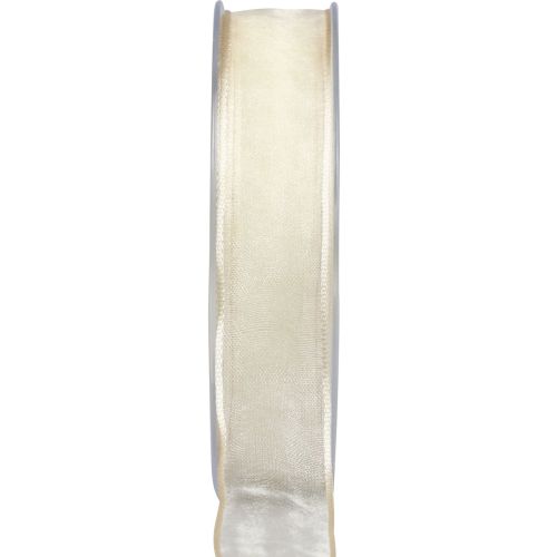 Product Chiffon ribbon organza ribbon decorative ribbon organza cream 25mm 20m