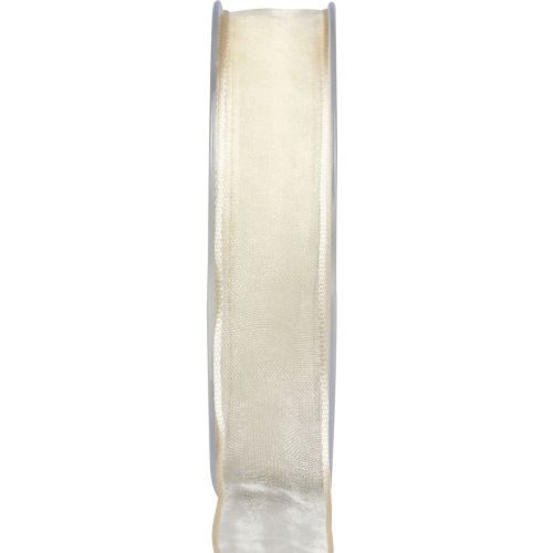 Floristik24 Chiffon ribbon organza ribbon decorative ribbon organza cream 25mm 20m