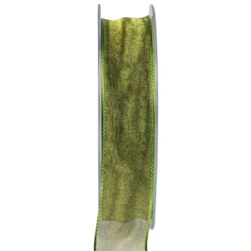 Floristik24 Chiffon ribbon organza ribbon decorative ribbon organza green 25mm 20m