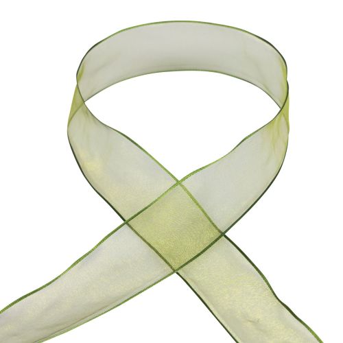 Product Chiffon ribbon organza ribbon decorative ribbon organza green 40mm 20m