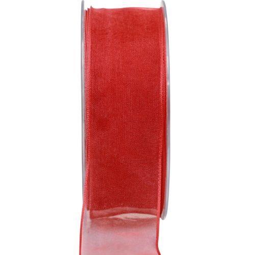 Floristik24 Chiffon ribbon organza ribbon decorative ribbon organza red 40mm 20m