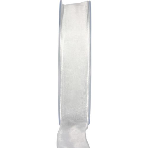 Chiffon ribbon organza ribbon decorative ribbon organza white 25mm 20m
