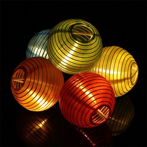 Product China lanterns with 20 LEDs colorful 9.5m