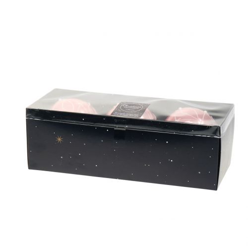 Floristik24 Christmas balls with pearls Pink Ø8cm 3pcs