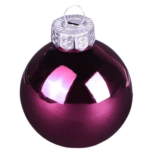 Christmas tree balls glass tree balls Berry Mix Ø5cm 24 pcs Berry Pink Beige cream shiny | Floristik24.co.uk