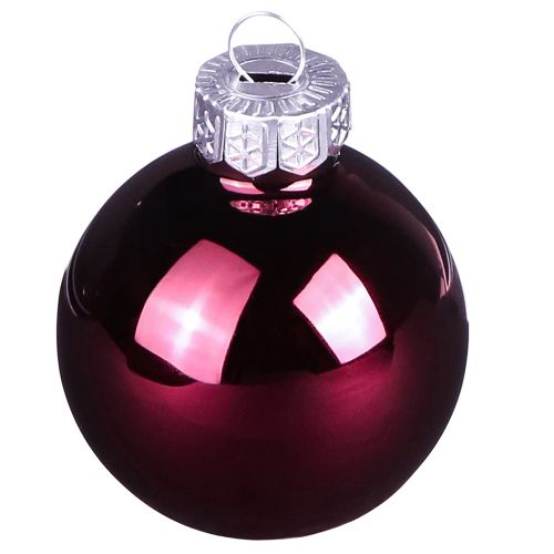 Christmas tree balls glass tree balls Berry Mix Ø5cm 24 pcs Berry Pink Beige cream shiny | Floristik24.co.uk