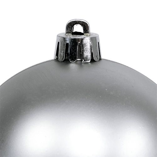 Product Christmas tree balls plastic silver 8cm 6pcs