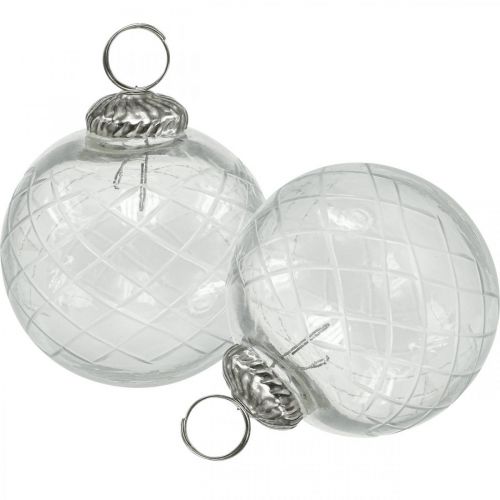 Christmas tree balls, Christmas balls transparent Ø7.5cm 3pcs