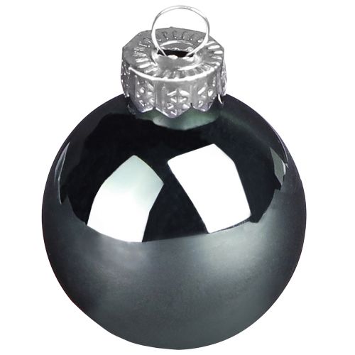 Christmas tree balls made of glass green mother of pearl grey Ø5cm 24 pcs | Floristik24.co.uk