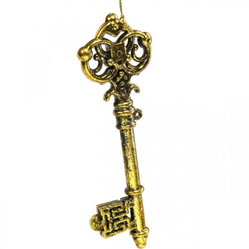 Floristik24 Christmas tree ornaments deco key golden H14.5cm 12pcs