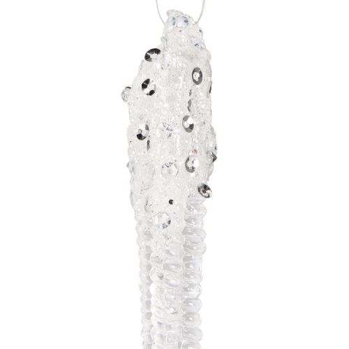 Product Christmas tree decoration icicle decoration clear silver 15cm 8pcs