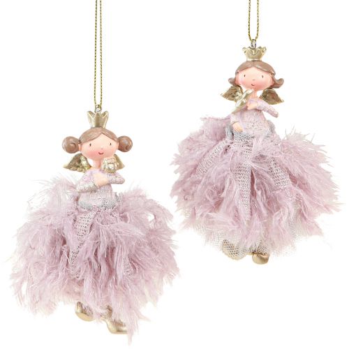 Floristik24 Christmas tree decoration angel decoration princess pink 11cm 4pcs