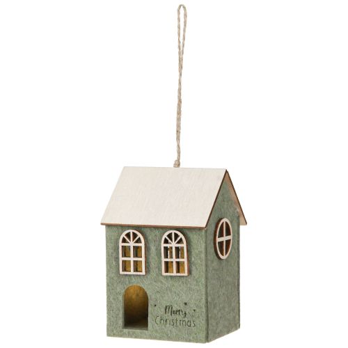 Product Christmas tree decoration felt house green H12.5cm 2 pcs