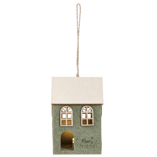 Product Christmas tree decoration felt house green H12.5cm 2 pcs