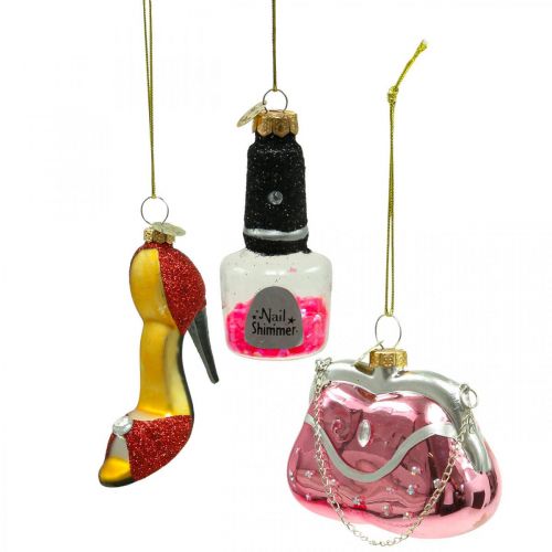 Floristik24 Christmas tree decorations nail polish handbag women&#39;s shoe 3pcs