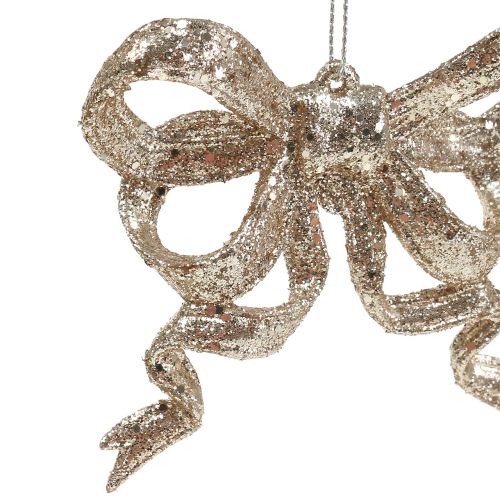 Floristik24 Christmas tree bow 9cm with glitter gold 12pcs