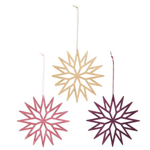 Product Christmas tree decoration snowflakes wooden decoration berry 15cm 8 pcs