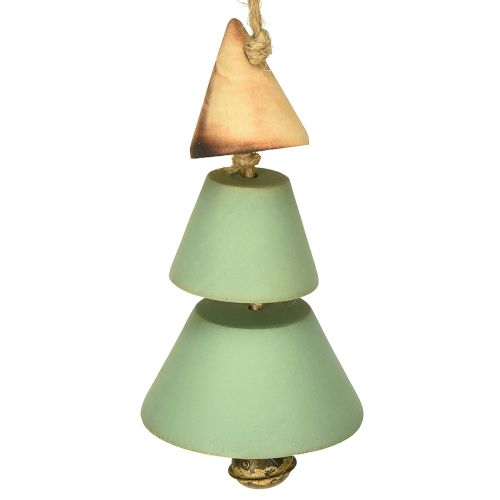 Christmas tree decorations, fir tree for hanging, Christmas green/natural H10cm L24cm 4pcs
