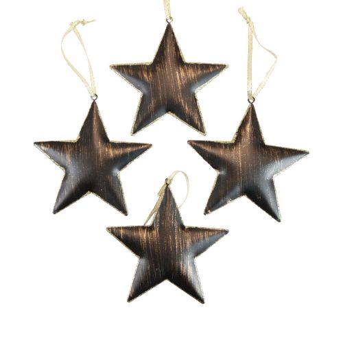 Floristik24 Christmas tree decorations decorative star metal black gold Ø11cm 4pcs