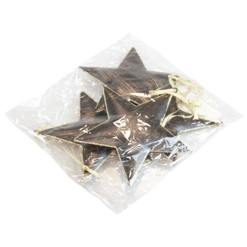 Product Christmas tree decoration star metal black gold Ø11cm 4 pieces