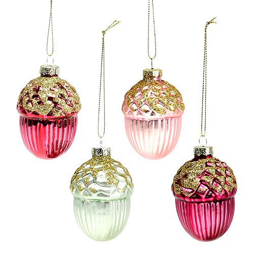 Floristik24 Christmas tree decorations acorn to hang 8cm ass. 4p