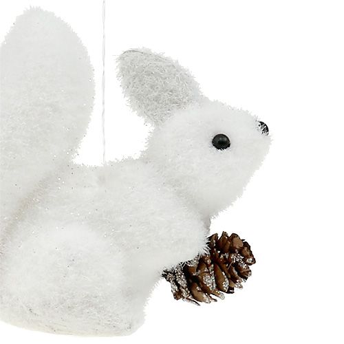 Floristik24 Christmas tree ornaments squirrel white 7cm 6pcs