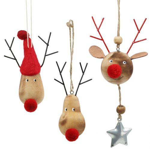 Product Christmas tree decorations moose 8-10cm 3pcs