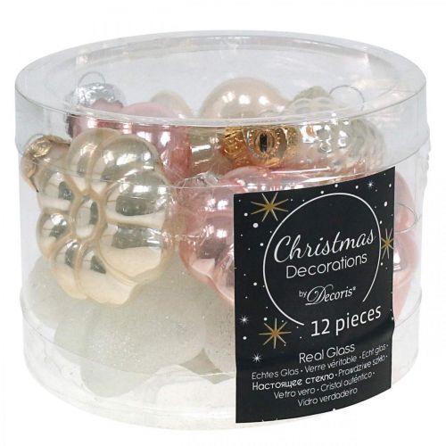 Floristik24 Christmas tree decorations glass Christmas tree decorations pastel 12 pieces