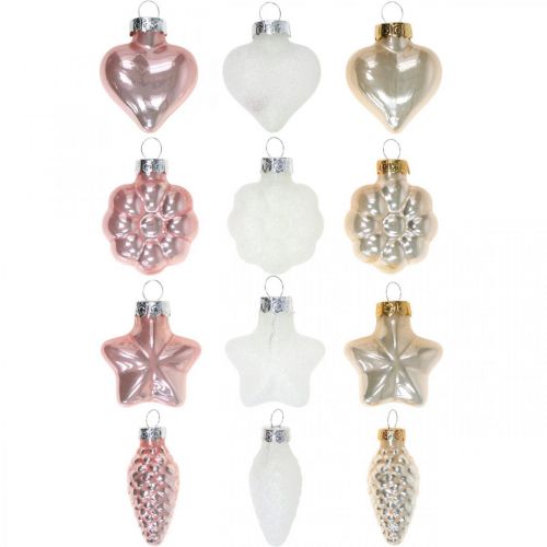 Floristik24 Christmas tree decorations glass Christmas tree decorations pastel 12 pieces