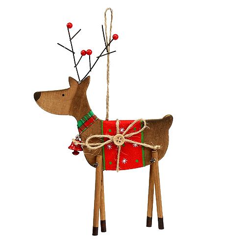 Floristik24 Christmas tree decoration wooden deer 14cm H22cm 3pcs