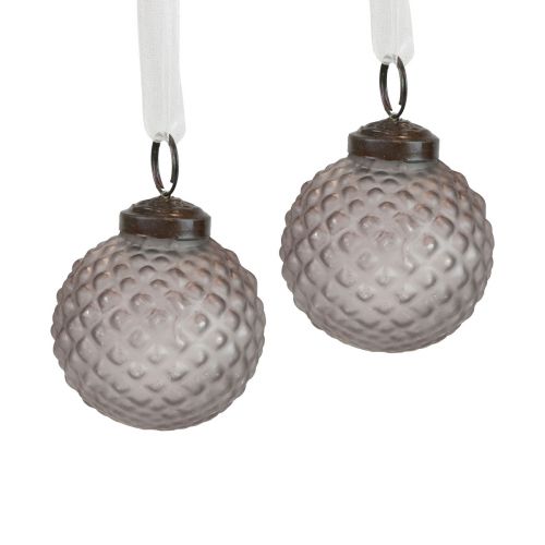 Christmas tree decoration vintage glass decoration blue-grey Ø5cm 9pcs