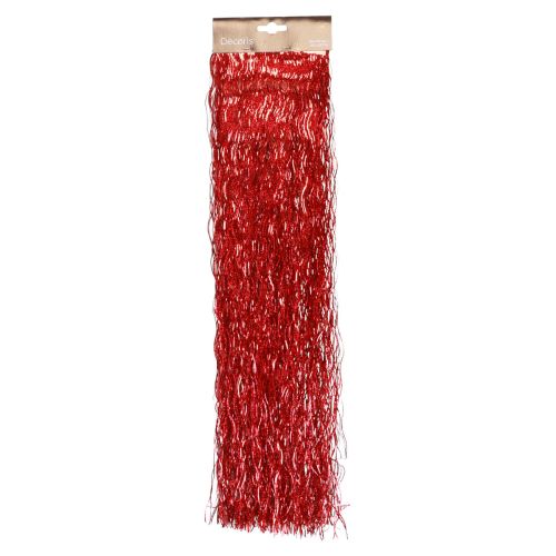 Floristik24 Christmas tree decoration Christmas, wavy tinsel red shimmering 50cm