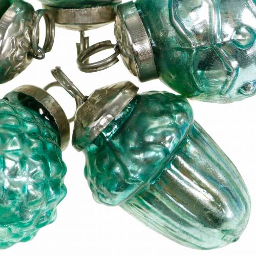 Floristik24 Mini tree decoration mix autumn fruits and balls blue/green, silver real glass 3.4–4.4cm 10pcs