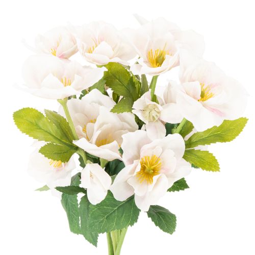 Artificial Christmas Rose Bouquet, 35cm, Set of 6, Pink and White buy online | Floristik24.co.uk
