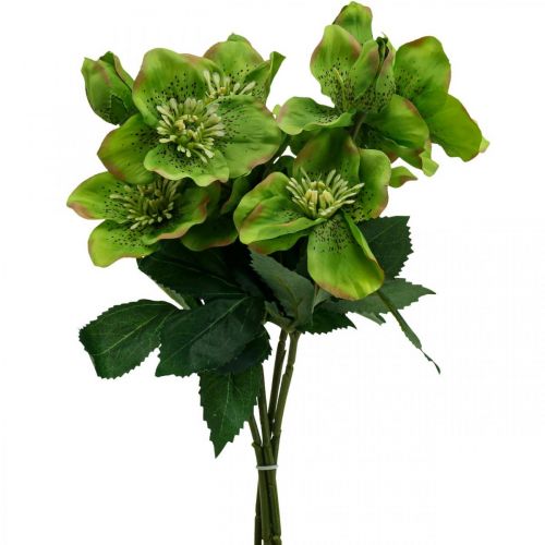 Product Christmas rose Lenten rose Hellebore artificial flowers green L34cm 4pcs