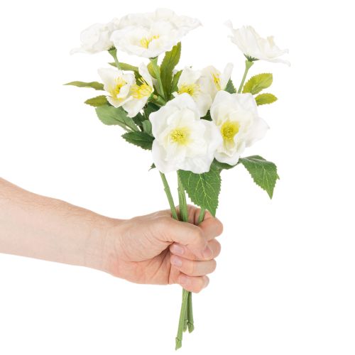 Artificial White Christmas Rose Bundle for Festive Home Decoration | Floristik24.co.uk