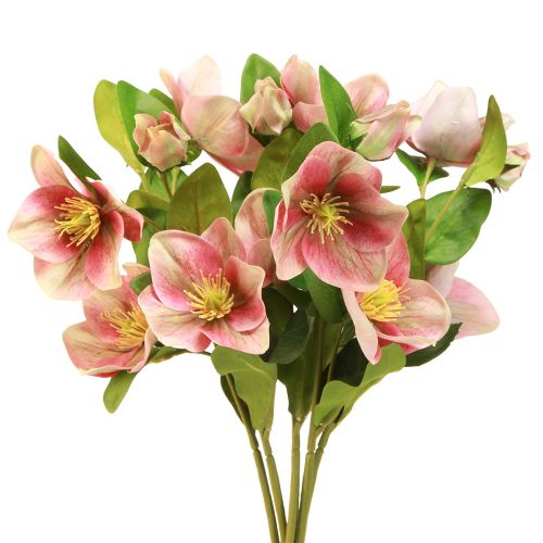 Product Elegant bouquet of pink Christmas roses – 35 cm 6 pcs.