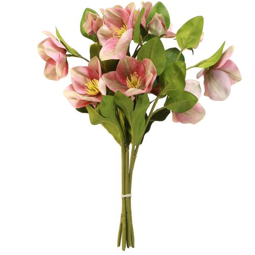 Product Elegant bouquet of pink Christmas roses – 35 cm 6 pcs.