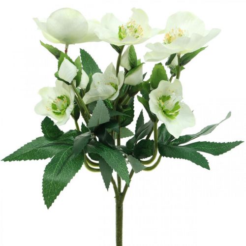 Floristik24 Christmas roses white decorative bouquet artificial flowers Christmas arrangement 27cm