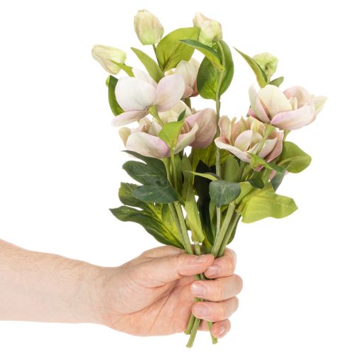 Christmas rose artificial flower decoration, 30cm bunch of 4 pieces | Floristik24.co.uk