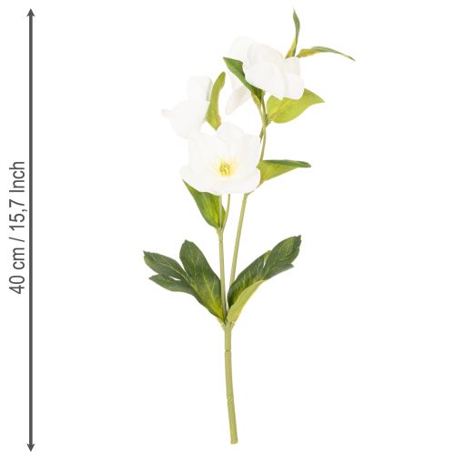 Christmas Rose Artificial Flower White Decorative Artificial Flower Bunch, 40cm, 4 Pieces | Floristik24.co.uk