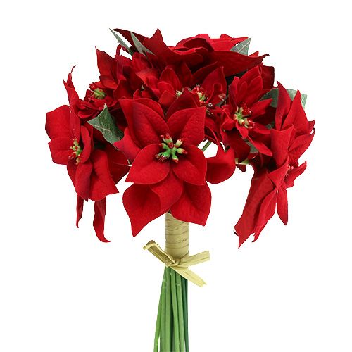 Christmas star in bunch red Ø18cm L30cm