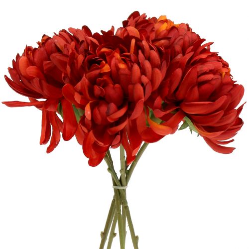 Chrysanthemum Bouquet Vermilion 28cm 6 pcs