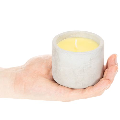 Citronella Candle in Cement Pot, 8cm, Yellow | Floristik24.co.uk