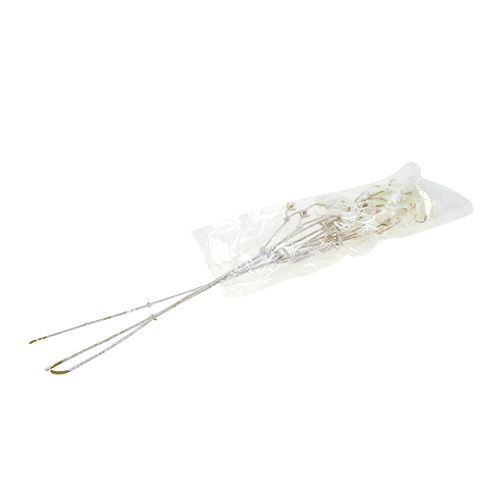 Floristik24 Clematis branch white flocked 62cm 3pcs
