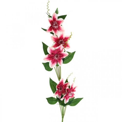 Floristik24 Clematis branch with 5 flowers, artificial flower, decorative branch pink, white L84cm