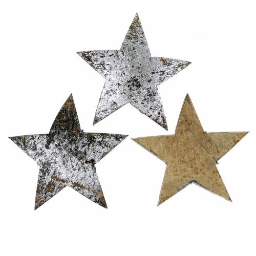 Floristik24 Coconut star silver 5cm 50pcs table decoration silver Advent decoration stars