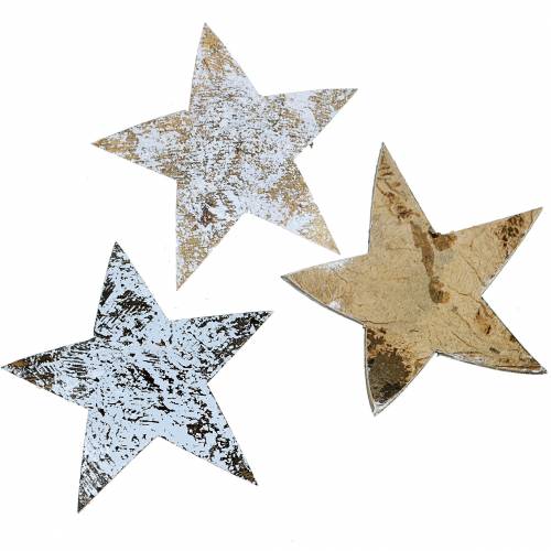 Floristik24 Coconut Star White washed 10cm 20pcs